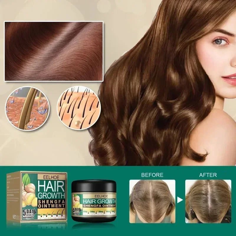 Ginger Hair Cream Hair Mask for Hair Growth Ginger Oil Prevent Loss Treatment Anti-Dandruff Smoothing Repair Care Cream