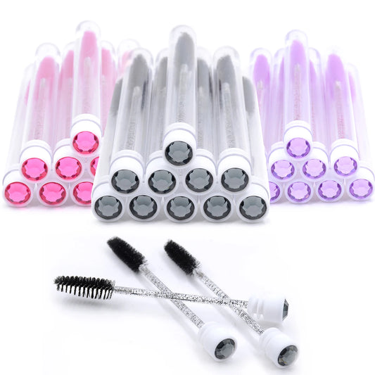 10PCS Diamond Eyelash Brushes – Spoolies & Wands