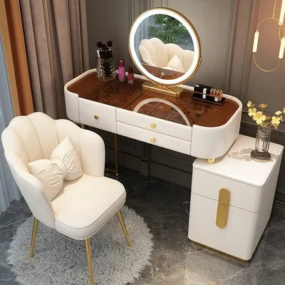 Wide Vanity Table with Storage Drawer