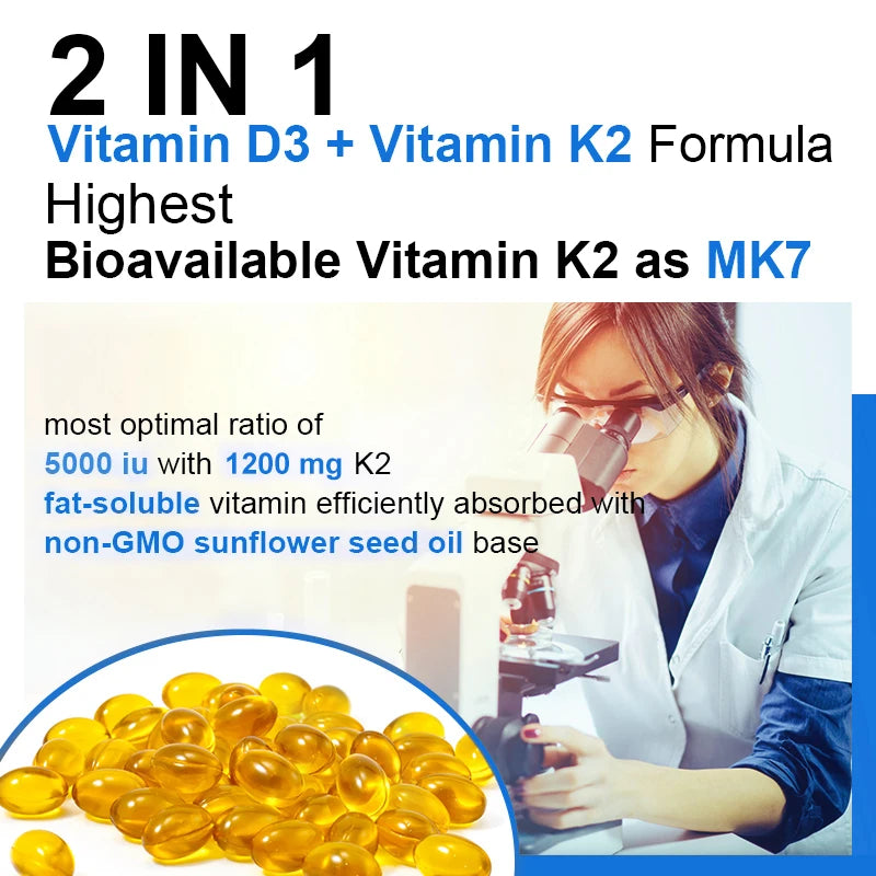 TAOTERS Vitamin D3 + K2 – Bone, Heart & Immune Support Capsules