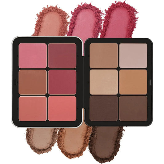 12-Color Concealer & Blush Palette – Matte Highlight & Contour