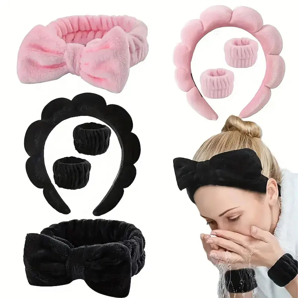 Spa Headband & Wristband Set — Bath Tool, Bath Essentials, Skincare | Beautifully Within