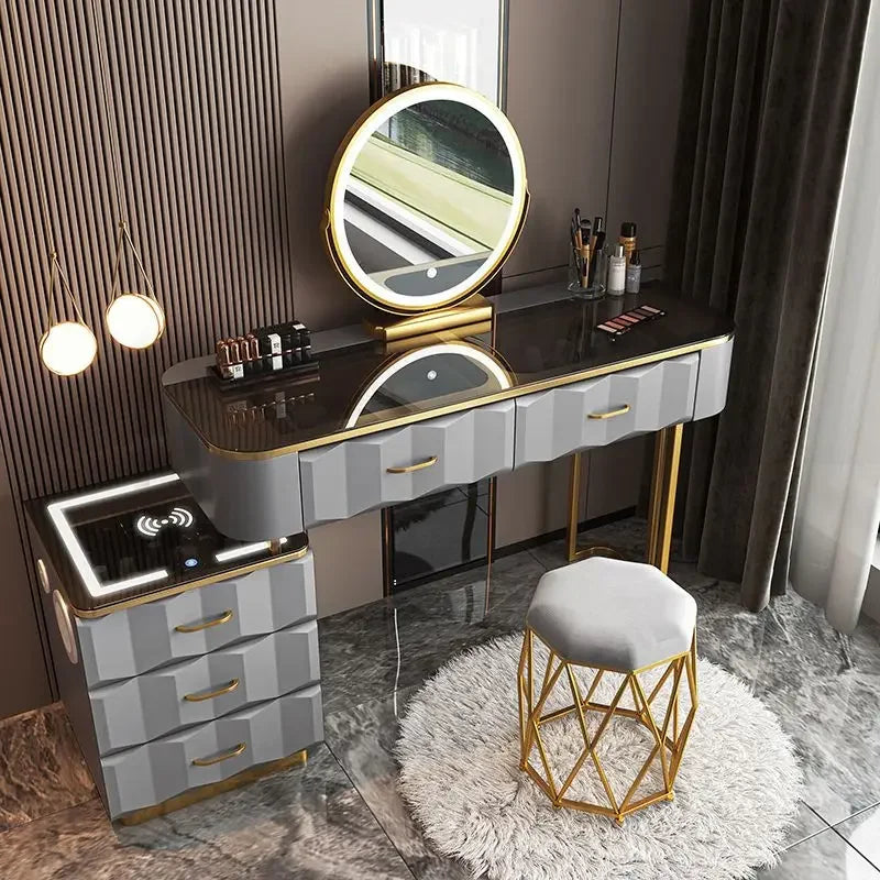Vanity Desk with Wireless Charging & Bluetooth Speaker — Vanity Furniture, Bedroom Furniture | Beautifully Within