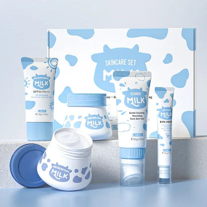 LAIKOU Milk Skincare Set – Sunscreen & Moisturizing Kit (5pcs)
