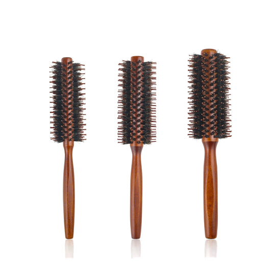 Wooden Bristle Round Brush – Curling Roller Hair Comb
