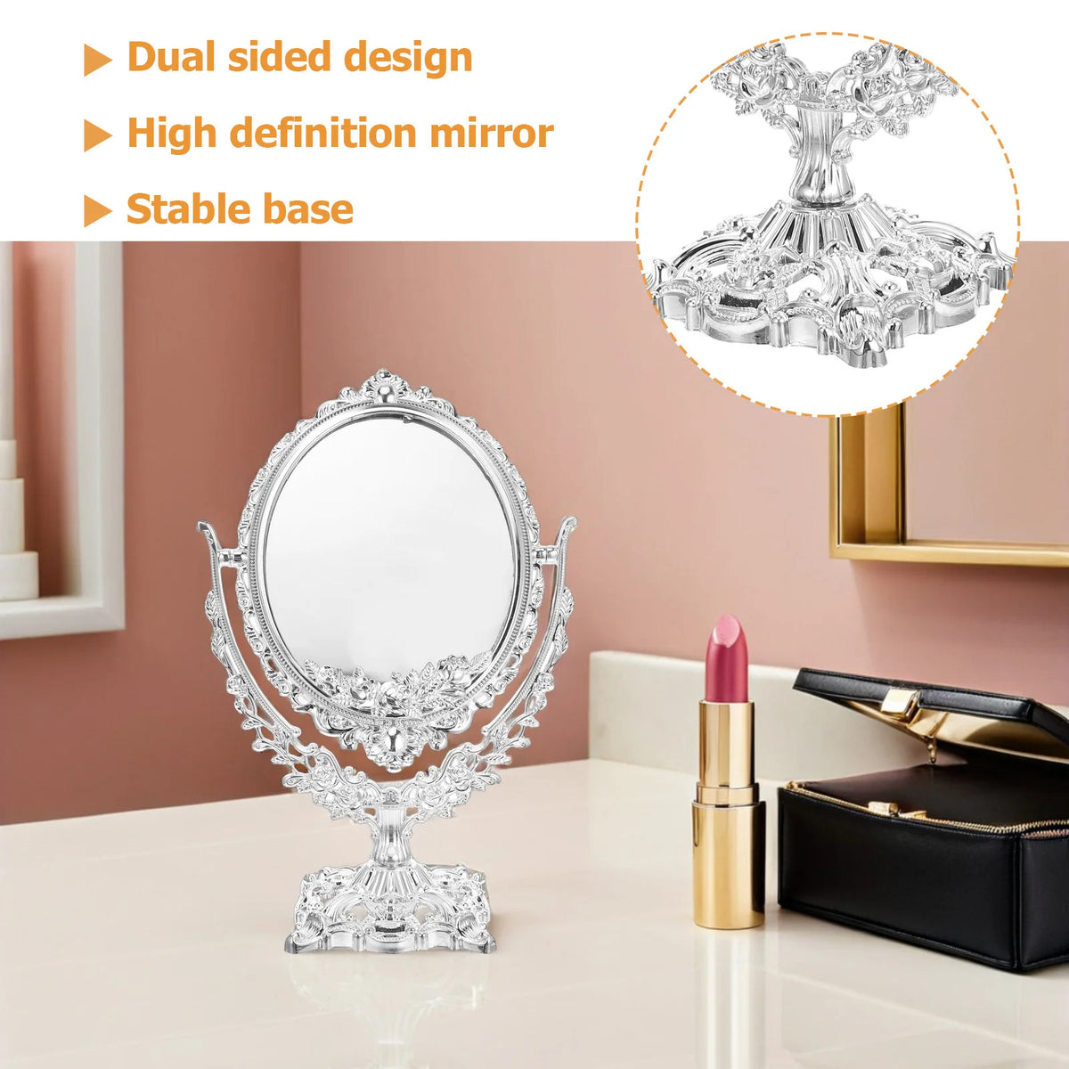 Retro Oval Swivel Vanity Mirror