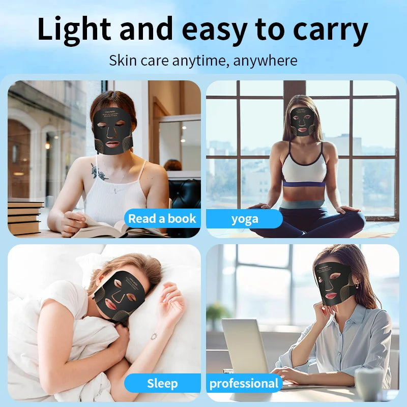 7-Color LED Light Therapy Face & Neck Mask — Wireless Silicone