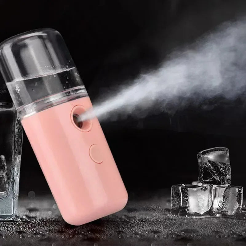 Mini Rechargeable Nano Facial Steamer Portable Humidifier Cold Steam Spray