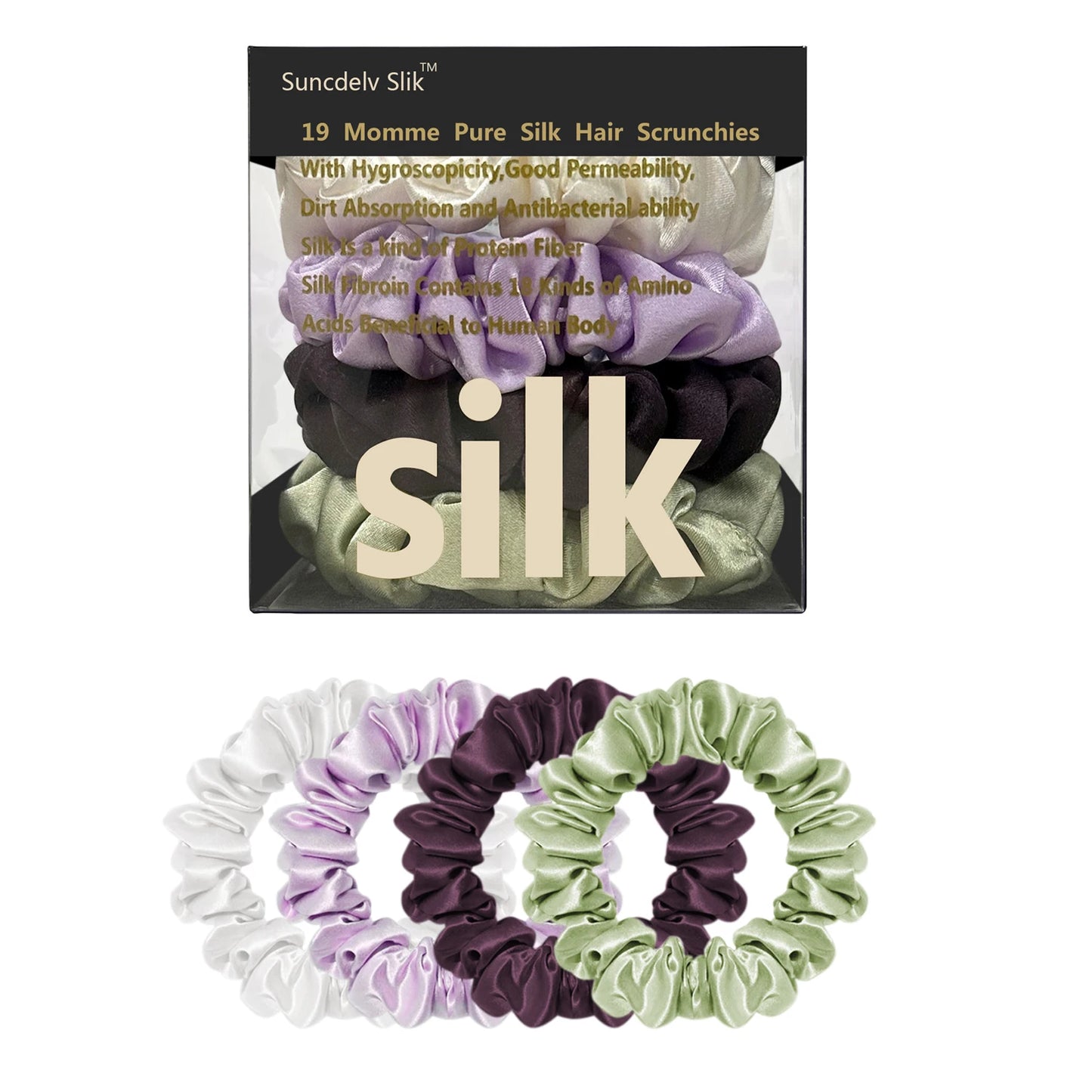 Silk Hair Scrunchies – Pure Mulberry Skinny Hair Ties