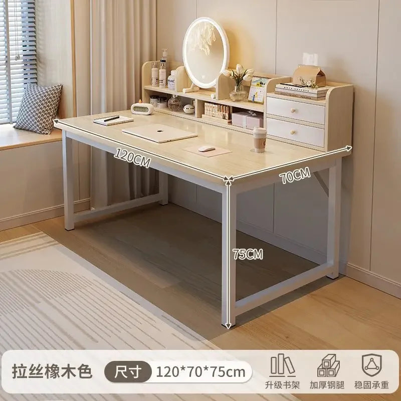 Simple Dressing Table Makeup Table with Storage Vanity Desk with Mirror and Led Lights Study Table Student Desk for Bedroom