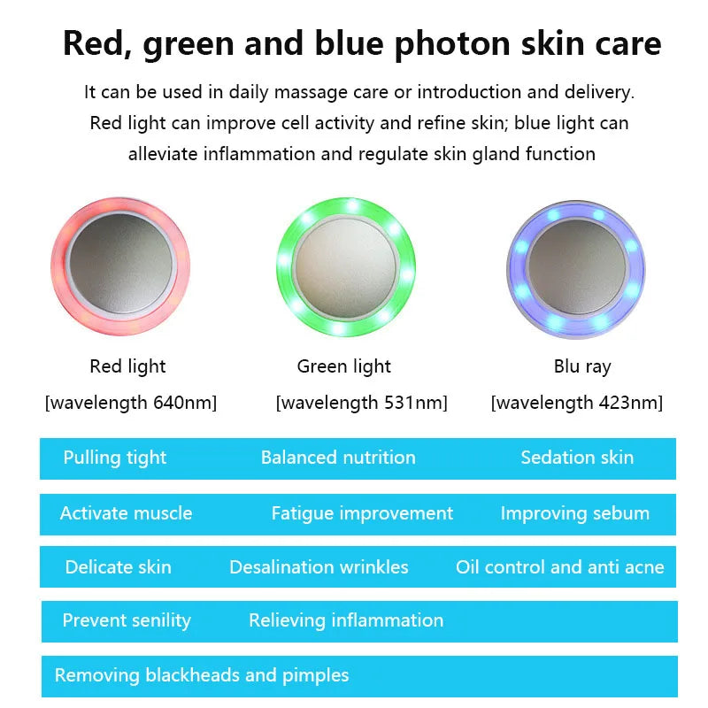 Hot Cold Facial Massager With Blue Photon For Acne Treatment And Repair