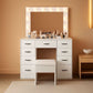 45.3 Vanity Desk With Glass Table top Illuminated White