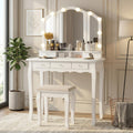 Vintage Glam Hollywood Vanity Set with Stool