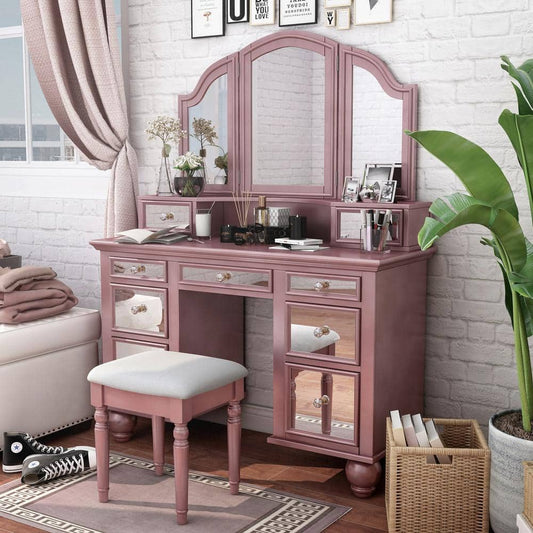 The Rosa — Rose Gold Tri-Fold Smart Vanity