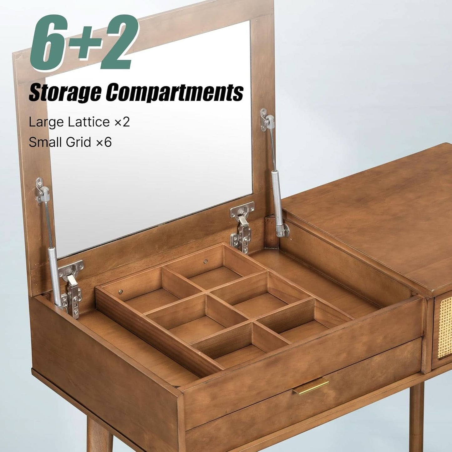 43.3 Espresso Hardwood Makeup Vanity Flip Top Mirror