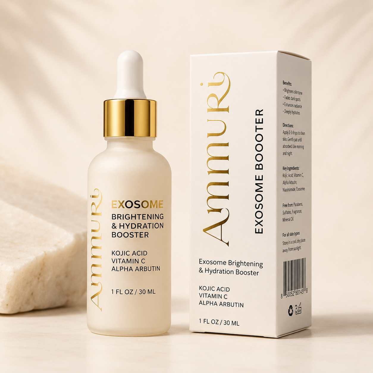 Exosome Brightening Booster Serum | Kojic Acid & Vitamin C | Ammuri Beauty-1