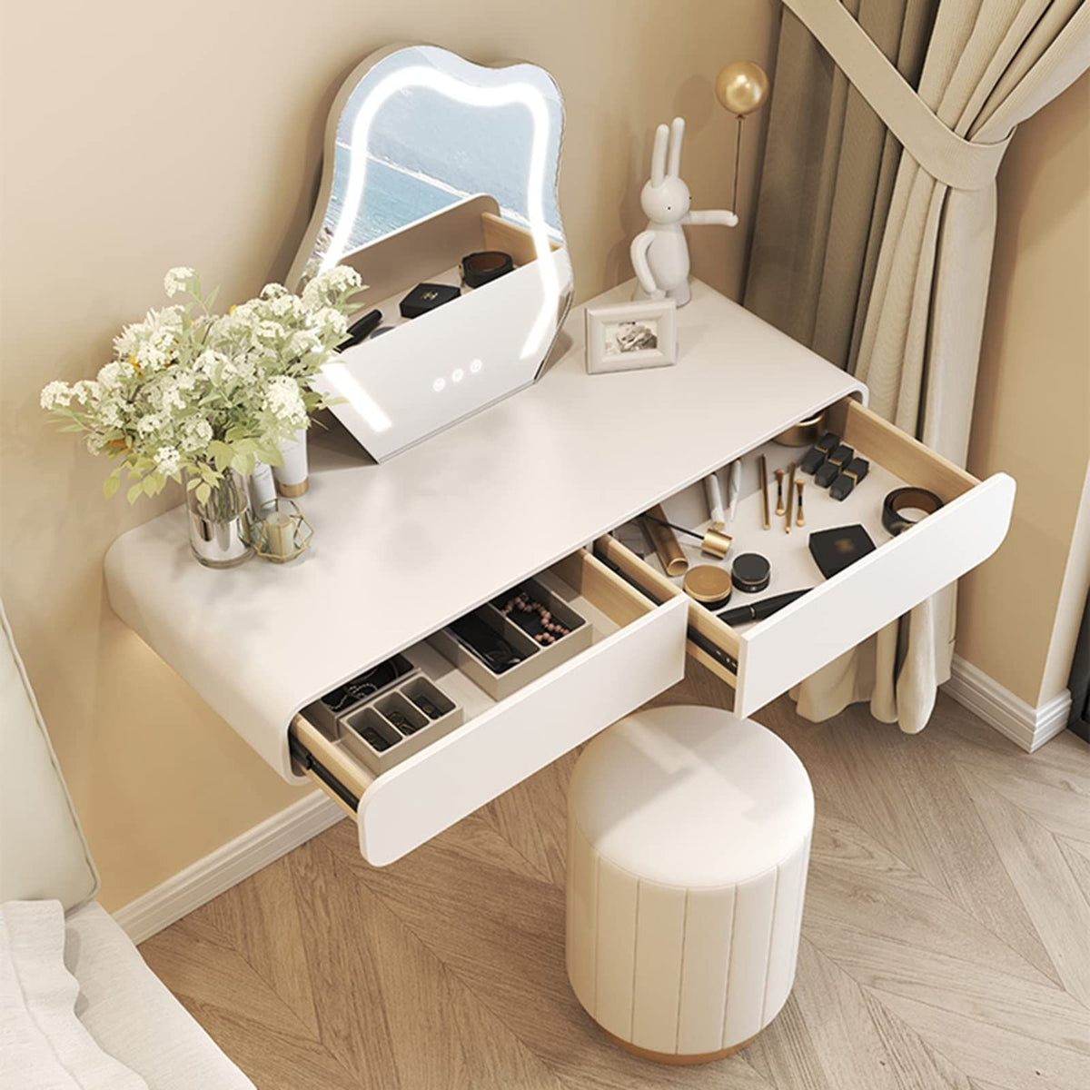 Spa Floating Vanity Console — LED Backlit Makeup Vanity | Floating Design