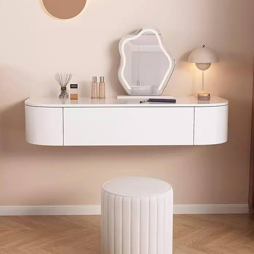 Spa Floating Vanity Console — LED Backlit Mirror | Modern Floating Makeup Station